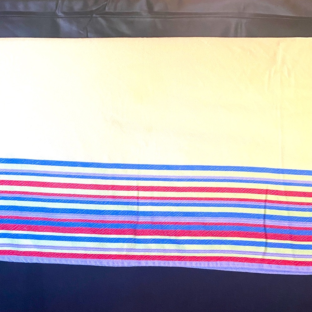 GLORIA VANDERBILT HOME VINTAGE 70’s Multicolor table cloth 73 inx58 in oblong